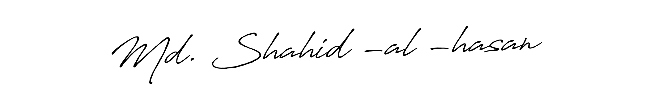 The best way (Antro_Vectra_Bolder) to make a short signature is to pick only two or three words in your name. The name Md. Shahid -al -hasan include a total of six letters. For converting this name. Md. Shahid -al -hasan signature style 7 images and pictures png