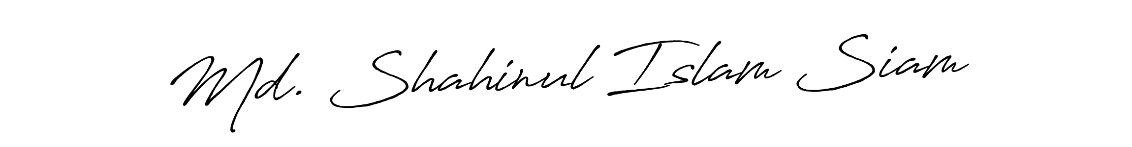Create a beautiful signature design for name Md. Shahinul Islam Siam. With this signature (Antro_Vectra_Bolder) fonts, you can make a handwritten signature for free. Md. Shahinul Islam Siam signature style 7 images and pictures png