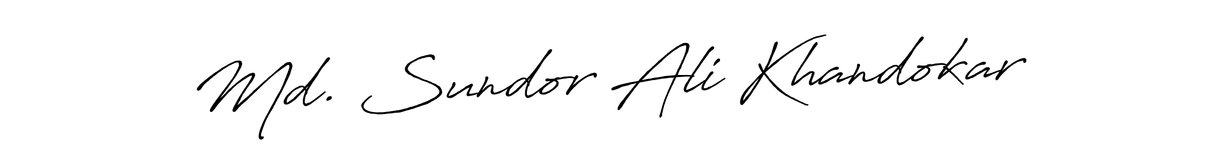 Create a beautiful signature design for name Md. Sundor Ali Khandokar. With this signature (Antro_Vectra_Bolder) fonts, you can make a handwritten signature for free. Md. Sundor Ali Khandokar signature style 7 images and pictures png