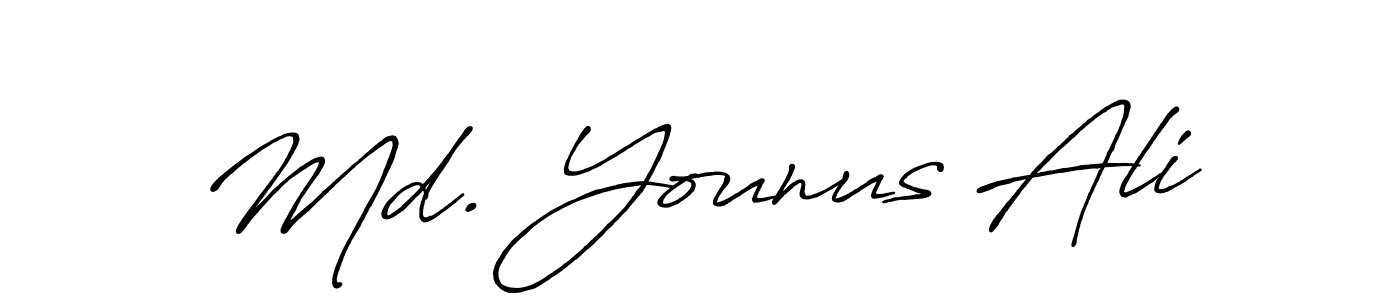 Create a beautiful signature design for name Md. Younus Ali. With this signature (Antro_Vectra_Bolder) fonts, you can make a handwritten signature for free. Md. Younus Ali signature style 7 images and pictures png