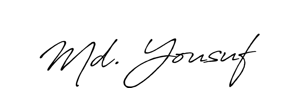 Antro_Vectra_Bolder is a professional signature style that is perfect for those who want to add a touch of class to their signature. It is also a great choice for those who want to make their signature more unique. Get Md. Yousuf name to fancy signature for free. Md. Yousuf signature style 7 images and pictures png