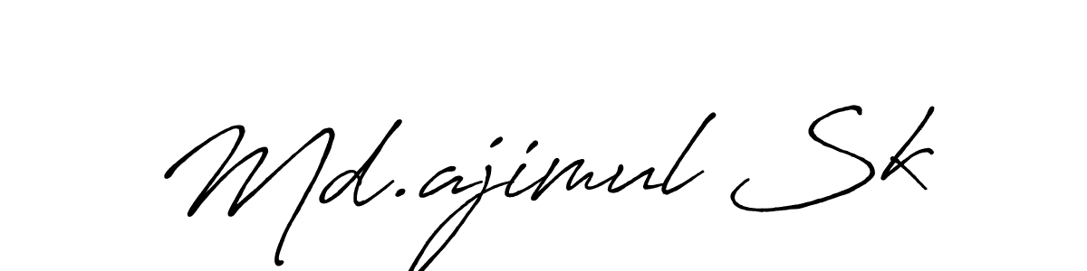 The best way (Antro_Vectra_Bolder) to make a short signature is to pick only two or three words in your name. The name Md.ajimul Sk include a total of six letters. For converting this name. Md.ajimul Sk signature style 7 images and pictures png