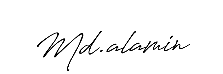 Create a beautiful signature design for name Md.alamin. With this signature (Antro_Vectra_Bolder) fonts, you can make a handwritten signature for free. Md.alamin signature style 7 images and pictures png