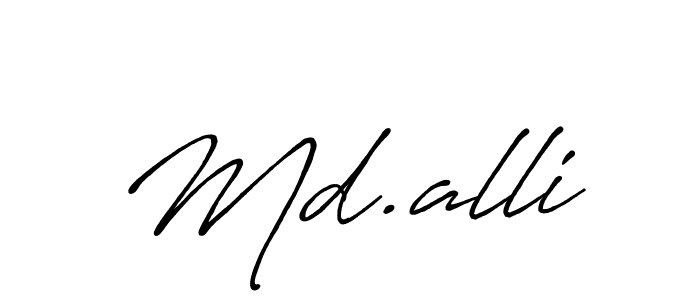 How to make Md.alli name signature. Use Antro_Vectra_Bolder style for creating short signs online. This is the latest handwritten sign. Md.alli signature style 7 images and pictures png