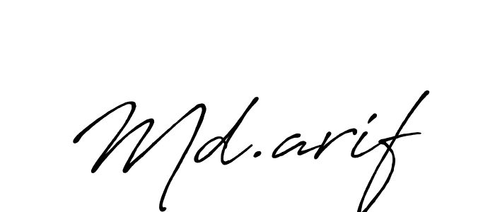 Make a beautiful signature design for name Md.arif. With this signature (Antro_Vectra_Bolder) style, you can create a handwritten signature for free. Md.arif signature style 7 images and pictures png