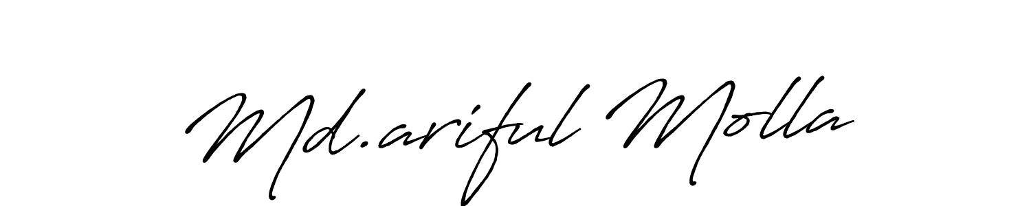 Make a short Md.ariful Molla signature style. Manage your documents anywhere anytime using Antro_Vectra_Bolder. Create and add eSignatures, submit forms, share and send files easily. Md.ariful Molla signature style 7 images and pictures png