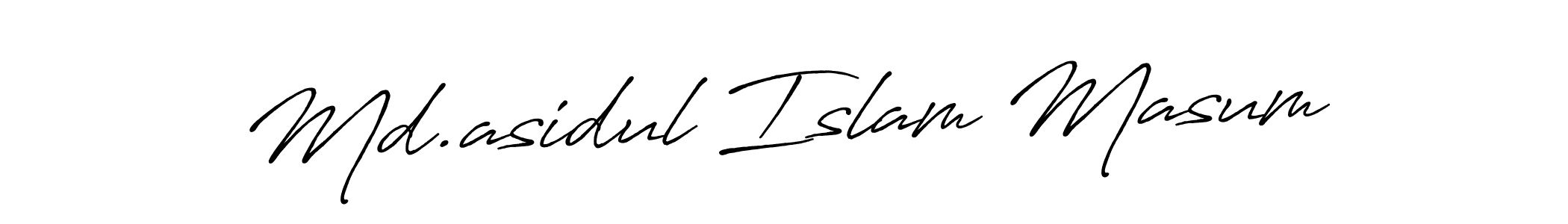 Use a signature maker to create a handwritten signature online. With this signature software, you can design (Antro_Vectra_Bolder) your own signature for name Md.asidul Islam Masum. Md.asidul Islam Masum signature style 7 images and pictures png