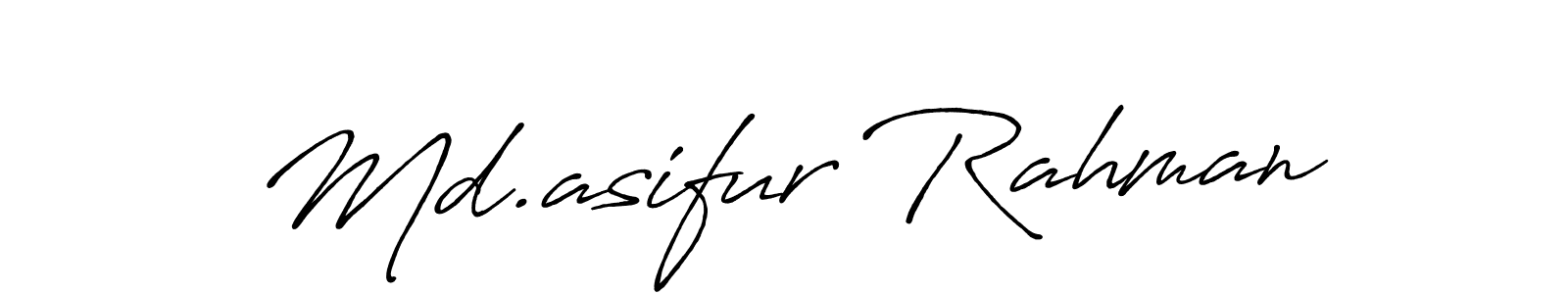 Also we have Md.asifur Rahman name is the best signature style. Create professional handwritten signature collection using Antro_Vectra_Bolder autograph style. Md.asifur Rahman signature style 7 images and pictures png