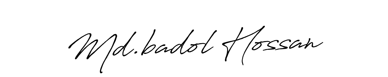 Use a signature maker to create a handwritten signature online. With this signature software, you can design (Antro_Vectra_Bolder) your own signature for name Md.badol Hossan. Md.badol Hossan signature style 7 images and pictures png
