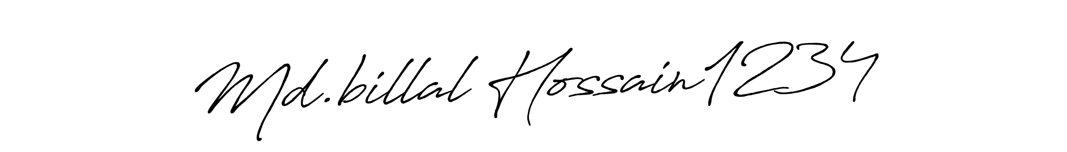 Design your own signature with our free online signature maker. With this signature software, you can create a handwritten (Antro_Vectra_Bolder) signature for name Md.billal Hossain1234. Md.billal Hossain1234 signature style 7 images and pictures png