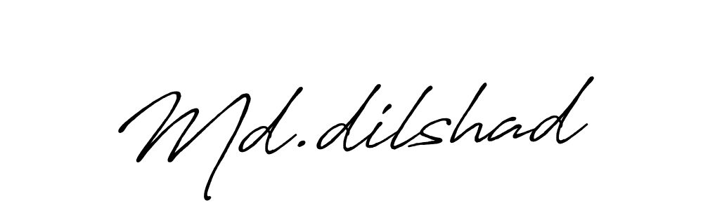 Use a signature maker to create a handwritten signature online. With this signature software, you can design (Antro_Vectra_Bolder) your own signature for name Md.dilshad. Md.dilshad signature style 7 images and pictures png