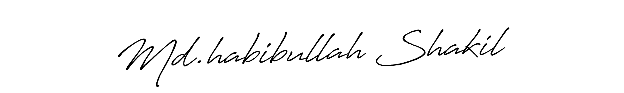 This is the best signature style for the Md.habibullah Shakil name. Also you like these signature font (Antro_Vectra_Bolder). Mix name signature. Md.habibullah Shakil signature style 7 images and pictures png