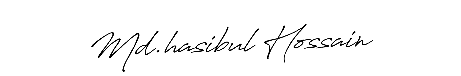 Create a beautiful signature design for name Md.hasibul Hossain. With this signature (Antro_Vectra_Bolder) fonts, you can make a handwritten signature for free. Md.hasibul Hossain signature style 7 images and pictures png