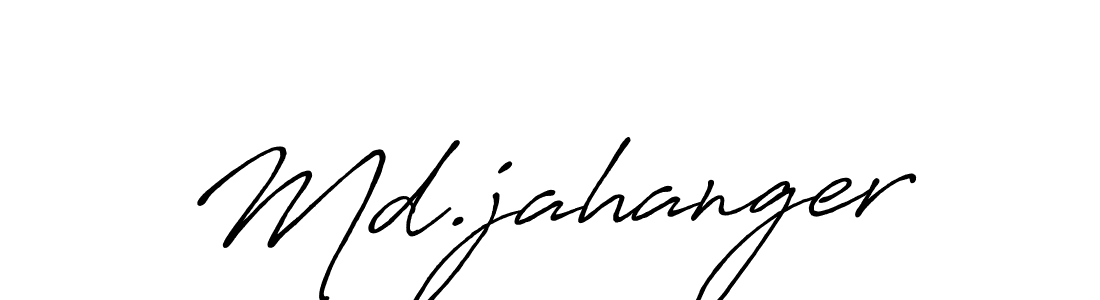 Also we have Md.jahanger name is the best signature style. Create professional handwritten signature collection using Antro_Vectra_Bolder autograph style. Md.jahanger signature style 7 images and pictures png