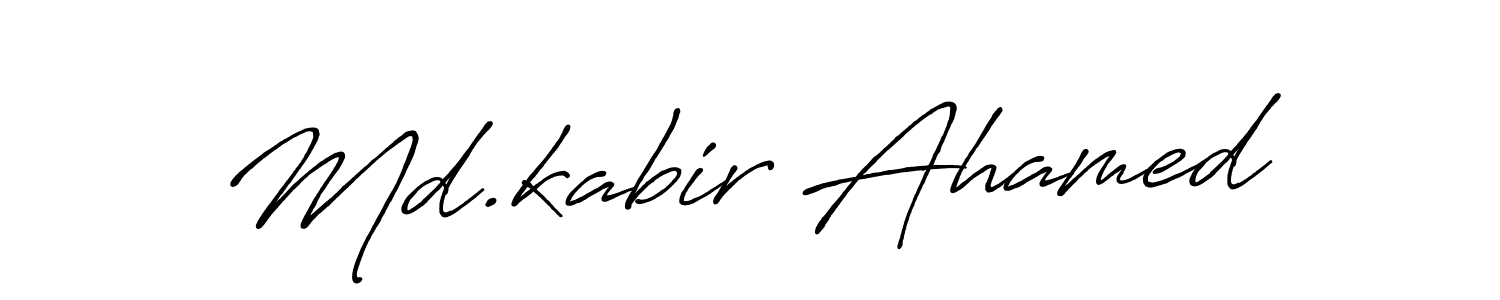 Make a beautiful signature design for name Md.kabir Ahamed. With this signature (Antro_Vectra_Bolder) style, you can create a handwritten signature for free. Md.kabir Ahamed signature style 7 images and pictures png