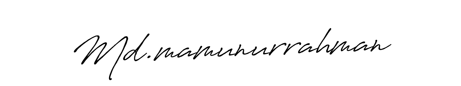 Use a signature maker to create a handwritten signature online. With this signature software, you can design (Antro_Vectra_Bolder) your own signature for name Md.mamunurrahman. Md.mamunurrahman signature style 7 images and pictures png