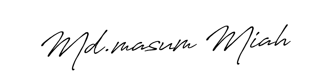 Use a signature maker to create a handwritten signature online. With this signature software, you can design (Antro_Vectra_Bolder) your own signature for name Md.masum Miah. Md.masum Miah signature style 7 images and pictures png