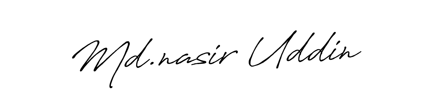 Use a signature maker to create a handwritten signature online. With this signature software, you can design (Antro_Vectra_Bolder) your own signature for name Md.nasir Uddin. Md.nasir Uddin signature style 7 images and pictures png