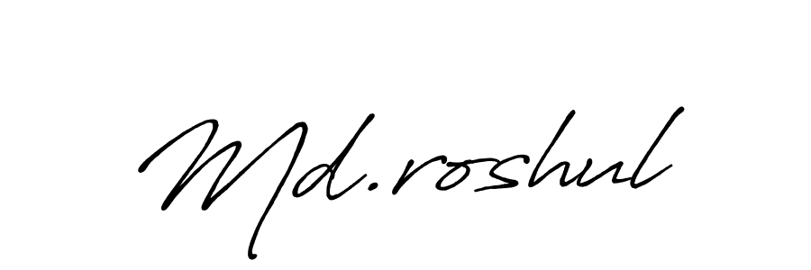 Also we have Md.roshul name is the best signature style. Create professional handwritten signature collection using Antro_Vectra_Bolder autograph style. Md.roshul signature style 7 images and pictures png