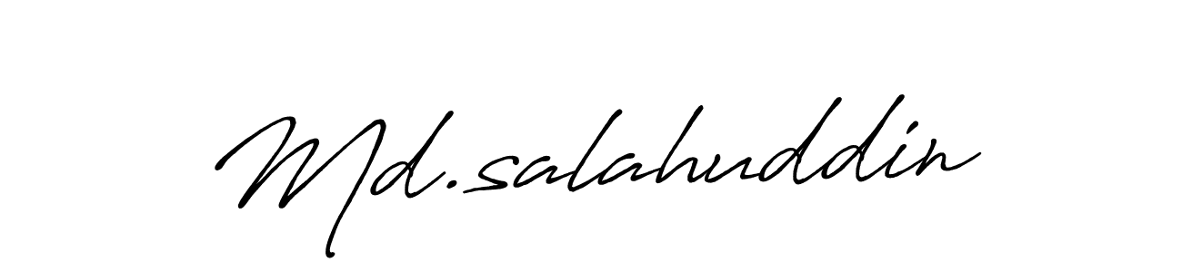 Make a beautiful signature design for name Md.salahuddin. With this signature (Antro_Vectra_Bolder) style, you can create a handwritten signature for free. Md.salahuddin signature style 7 images and pictures png