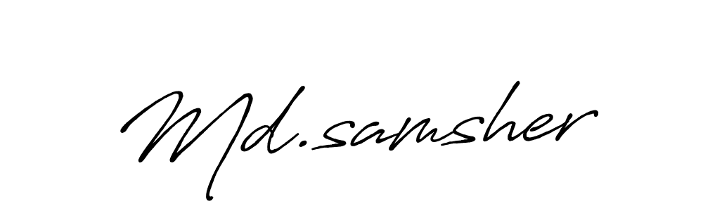 Make a beautiful signature design for name Md.samsher. With this signature (Antro_Vectra_Bolder) style, you can create a handwritten signature for free. Md.samsher signature style 7 images and pictures png