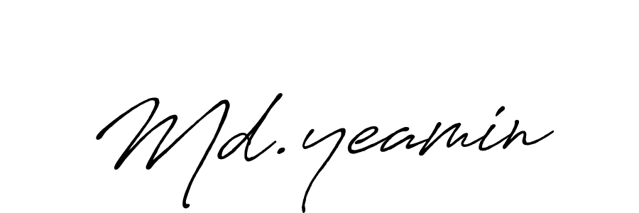 How to make Md.yeamin signature? Antro_Vectra_Bolder is a professional autograph style. Create handwritten signature for Md.yeamin name. Md.yeamin signature style 7 images and pictures png