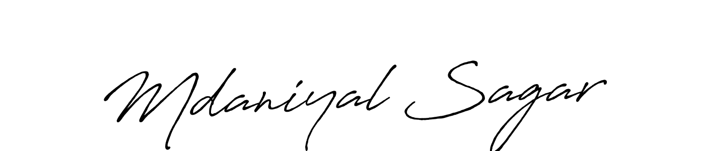 Create a beautiful signature design for name Mdaniyal Sagar. With this signature (Antro_Vectra_Bolder) fonts, you can make a handwritten signature for free. Mdaniyal Sagar signature style 7 images and pictures png