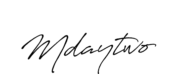 How to make Mdaytwo name signature. Use Antro_Vectra_Bolder style for creating short signs online. This is the latest handwritten sign. Mdaytwo signature style 7 images and pictures png