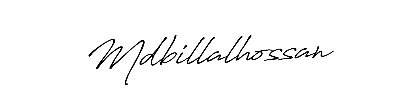 Make a beautiful signature design for name Mdbillalhossan. With this signature (Antro_Vectra_Bolder) style, you can create a handwritten signature for free. Mdbillalhossan signature style 7 images and pictures png