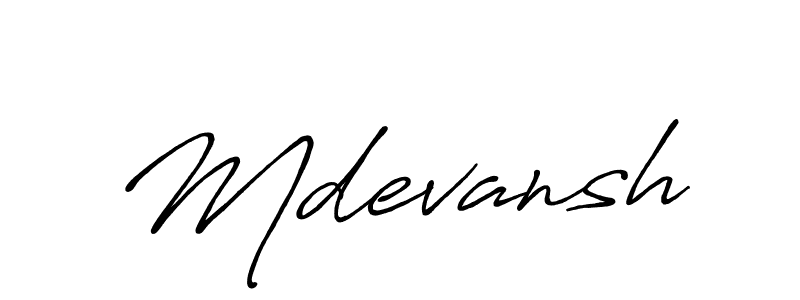 Create a beautiful signature design for name Mdevansh. With this signature (Antro_Vectra_Bolder) fonts, you can make a handwritten signature for free. Mdevansh signature style 7 images and pictures png
