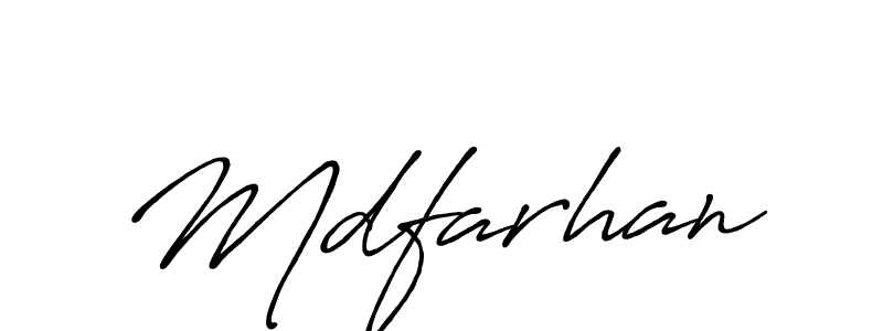 Make a beautiful signature design for name Mdfarhan. With this signature (Antro_Vectra_Bolder) style, you can create a handwritten signature for free. Mdfarhan signature style 7 images and pictures png