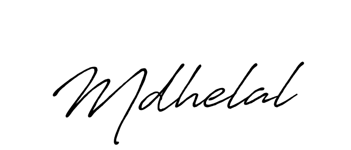 How to make Mdhelal name signature. Use Antro_Vectra_Bolder style for creating short signs online. This is the latest handwritten sign. Mdhelal signature style 7 images and pictures png