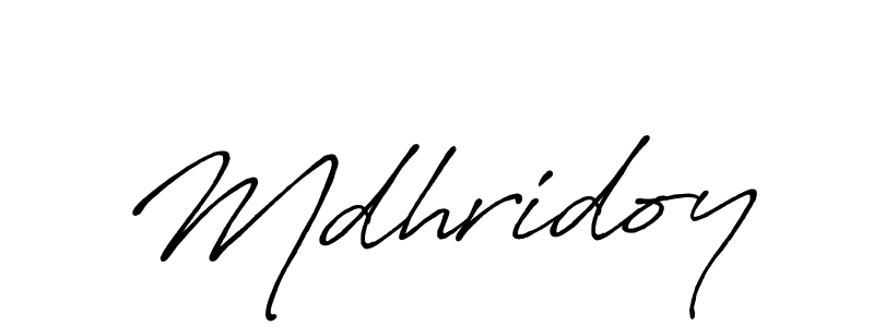The best way (Antro_Vectra_Bolder) to make a short signature is to pick only two or three words in your name. The name Mdhridoy include a total of six letters. For converting this name. Mdhridoy signature style 7 images and pictures png