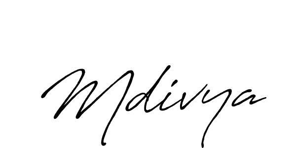 Also we have Mdivya name is the best signature style. Create professional handwritten signature collection using Antro_Vectra_Bolder autograph style. Mdivya signature style 7 images and pictures png
