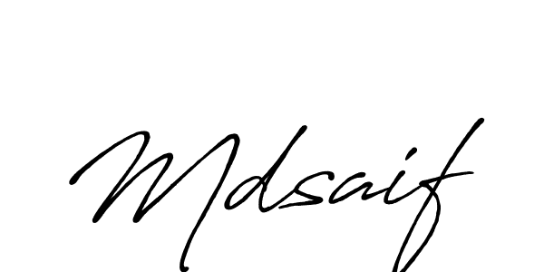 Use a signature maker to create a handwritten signature online. With this signature software, you can design (Antro_Vectra_Bolder) your own signature for name Mdsaif. Mdsaif signature style 7 images and pictures png