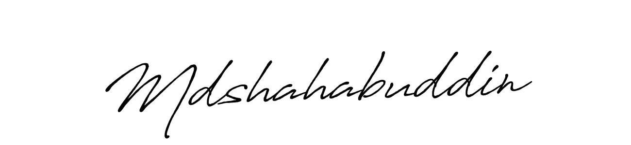 Create a beautiful signature design for name Mdshahabuddin. With this signature (Antro_Vectra_Bolder) fonts, you can make a handwritten signature for free. Mdshahabuddin signature style 7 images and pictures png