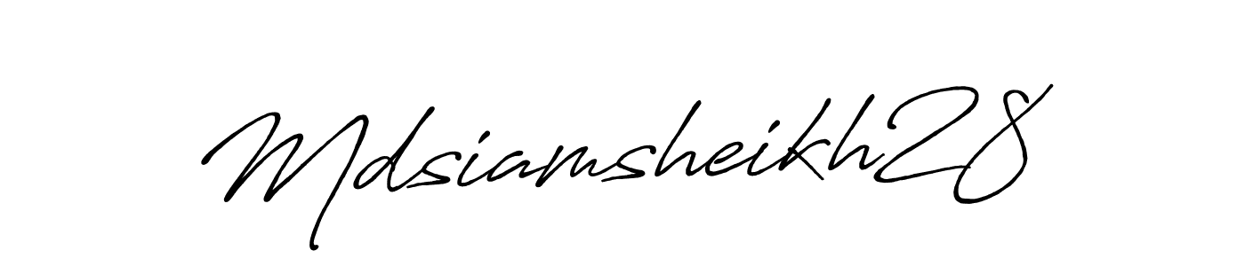 The best way (Antro_Vectra_Bolder) to make a short signature is to pick only two or three words in your name. The name Mdsiamsheikh28 include a total of six letters. For converting this name. Mdsiamsheikh28 signature style 7 images and pictures png