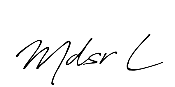 How to make Mdsr L name signature. Use Antro_Vectra_Bolder style for creating short signs online. This is the latest handwritten sign. Mdsr L signature style 7 images and pictures png