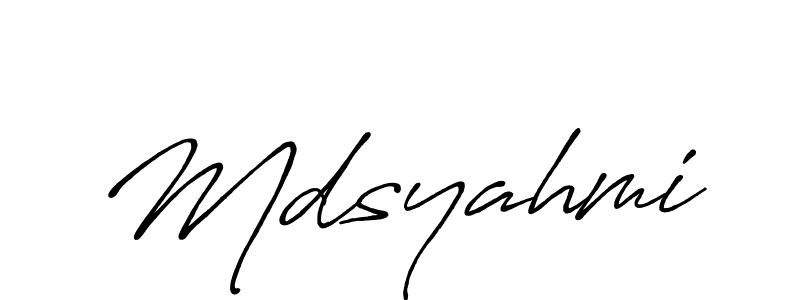 How to make Mdsyahmi signature? Antro_Vectra_Bolder is a professional autograph style. Create handwritten signature for Mdsyahmi name. Mdsyahmi signature style 7 images and pictures png