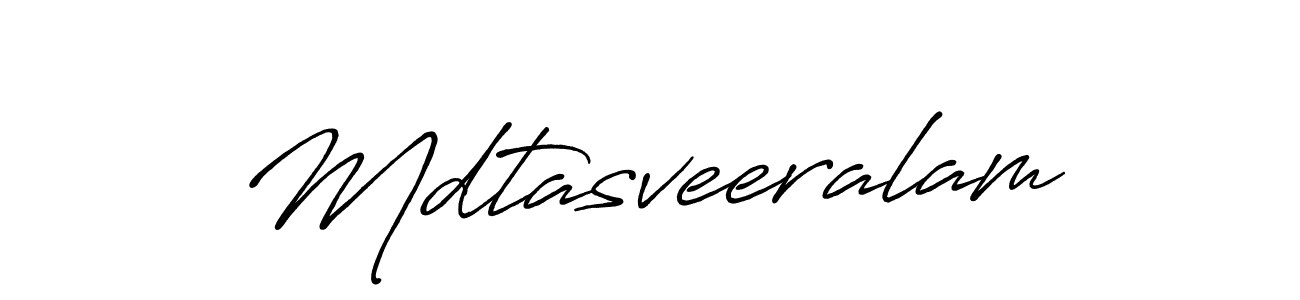Create a beautiful signature design for name Mdtasveeralam. With this signature (Antro_Vectra_Bolder) fonts, you can make a handwritten signature for free. Mdtasveeralam signature style 7 images and pictures png