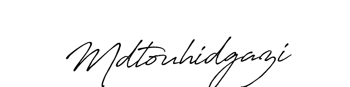 Use a signature maker to create a handwritten signature online. With this signature software, you can design (Antro_Vectra_Bolder) your own signature for name Mdtouhidgazi. Mdtouhidgazi signature style 7 images and pictures png