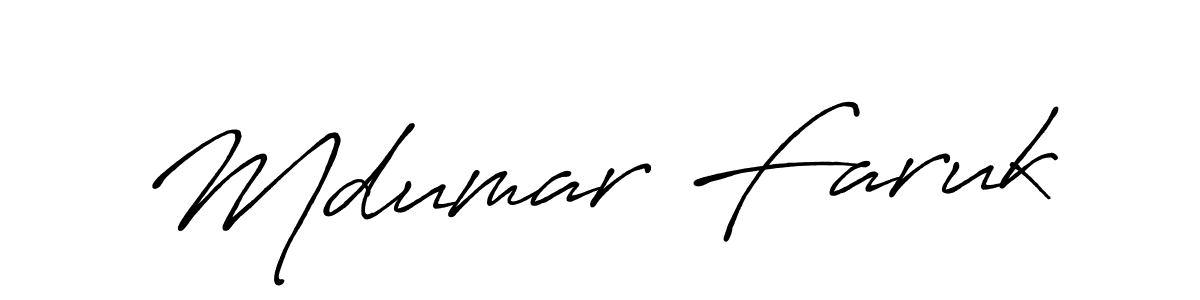 Also we have Mdumar Faruk name is the best signature style. Create professional handwritten signature collection using Antro_Vectra_Bolder autograph style. Mdumar Faruk signature style 7 images and pictures png