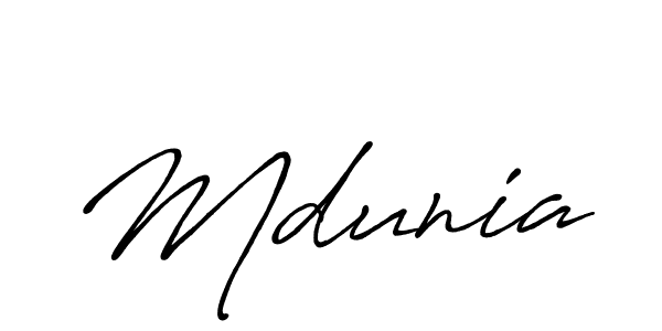 Design your own signature with our free online signature maker. With this signature software, you can create a handwritten (Antro_Vectra_Bolder) signature for name Mdunia. Mdunia signature style 7 images and pictures png