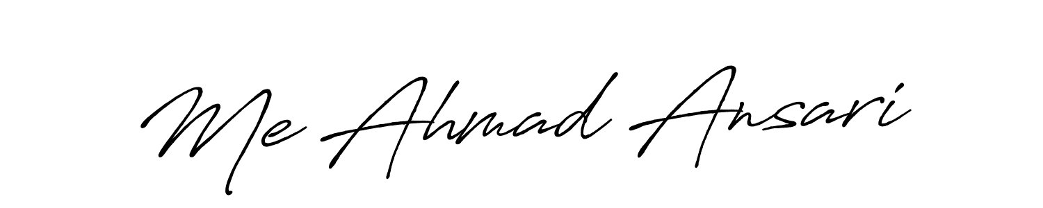 Use a signature maker to create a handwritten signature online. With this signature software, you can design (Antro_Vectra_Bolder) your own signature for name Me Ahmad Ansari. Me Ahmad Ansari signature style 7 images and pictures png