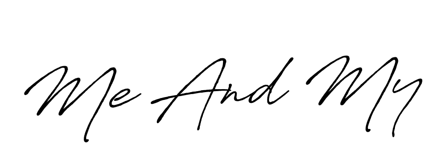The best way (Antro_Vectra_Bolder) to make a short signature is to pick only two or three words in your name. The name Me And My include a total of six letters. For converting this name. Me And My signature style 7 images and pictures png