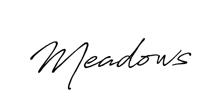 Meadows stylish signature style. Best Handwritten Sign (Antro_Vectra_Bolder) for my name. Handwritten Signature Collection Ideas for my name Meadows. Meadows signature style 7 images and pictures png