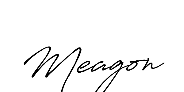 How to make Meagon name signature. Use Antro_Vectra_Bolder style for creating short signs online. This is the latest handwritten sign. Meagon signature style 7 images and pictures png