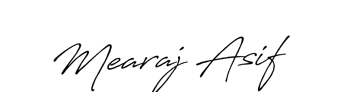 Make a beautiful signature design for name Mearaj Asif. With this signature (Antro_Vectra_Bolder) style, you can create a handwritten signature for free. Mearaj Asif signature style 7 images and pictures png