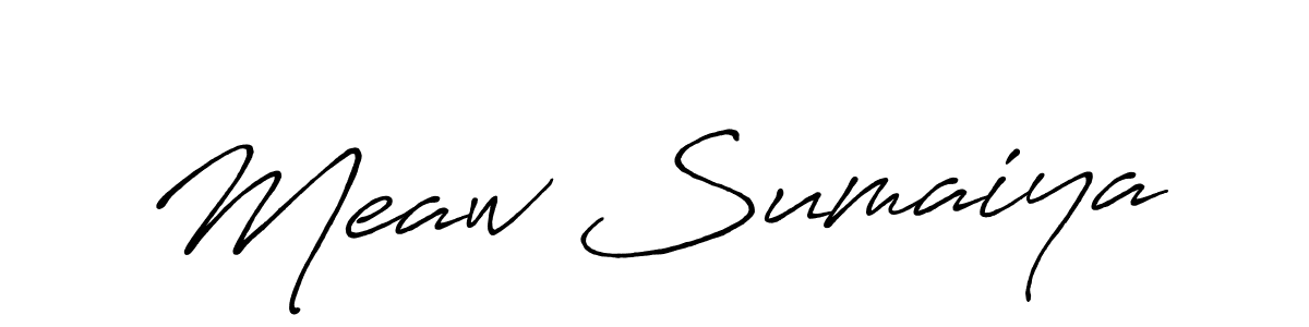 Use a signature maker to create a handwritten signature online. With this signature software, you can design (Antro_Vectra_Bolder) your own signature for name Meaw Sumaiya. Meaw Sumaiya signature style 7 images and pictures png