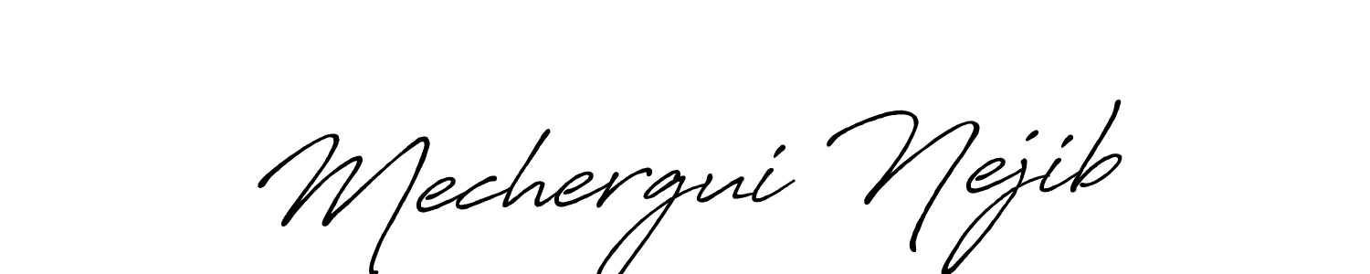 Mechergui Nejib stylish signature style. Best Handwritten Sign (Antro_Vectra_Bolder) for my name. Handwritten Signature Collection Ideas for my name Mechergui Nejib. Mechergui Nejib signature style 7 images and pictures png